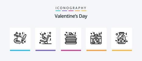 Pacote de ícones da linha 5 do dia dos namorados, incluindo bolsa. Ame. televisão. coração. Casamento. design de ícones criativos vetor