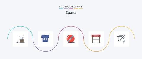 pacote de ícones de 5 planos de esportes, incluindo esporte. Finalizar. camisas. esporte. Grilo vetor