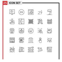 pacote de ícones vetoriais de estoque de 25 sinais e símbolos de linha para codificação de moeda de lâmpada zloty elementos de design de vetores editáveis
