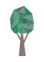 árvore de mosaico. formas de triângulos. cores verdes. isolado no fundo branco. vetor