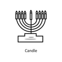ilustração de design de ícone de contorno de vetor de vela. símbolo de feriado no arquivo eps 10 de fundo branco