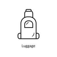 ilustração de design de ícone de contorno de vetor de bagagem. símbolo de feriado no arquivo eps 10 de fundo branco