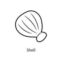shell ilustração em vetor contorno ícone design. símbolo de feriado no arquivo eps 10 de fundo branco