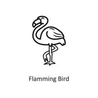 ilustração de design de ícone de contorno de vetor de pássaro flamming. símbolo de feriado no arquivo eps 10 de fundo branco