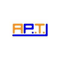 design criativo do logotipo da carta apt com gráfico vetorial, logotipo simples e moderno do apt. vetor