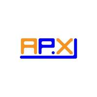 design criativo do logotipo da carta apx com gráfico vetorial, logotipo simples e moderno do apx. vetor