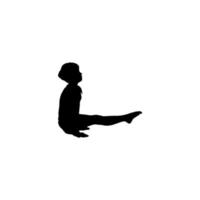 ícone de ginasta de criança. símbolo de fundo de cartaz de curso de treinamento de ginástica de criança de estilo simples. elemento de design de logotipo de marca de ginasta infantil. impressão de camiseta de ginasta infantil. vetor para adesivo.
