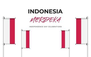 modelo de design de banner do dia da independência da Indonésia vetor