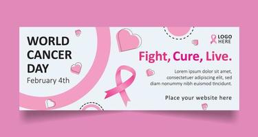 capa de mídia social do dia de conscientização do câncer e design de banner da web vetor