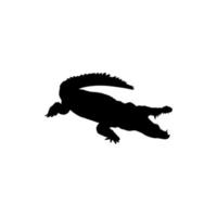 ícone de crocodilo. símbolo de fundo de cartaz de ciência de zoologia de estilo simples. elemento de design do logotipo da marca de crocodilo. impressão de camiseta de crocodilo. vetor para adesivo.