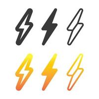 modelo de design de ilustração de conjunto de ícones de vetor de logotipo elétrico em flash. ícone de energia de parafuso parafuso de vetor de flash de logotipo elétrico