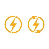 conjunto de ilustração vetorial de ícone de flash e energia vetor