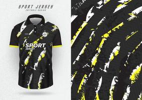 fundo de maquete para camisa esportiva corrida de futebol listras pretas e amarelas vetor
