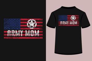 design de camiseta de mãe do exército vetor