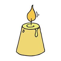 vela de aroma ardente. ilustração de doodle único. clipart desenhado à mão para cartão, logotipo, design vetor