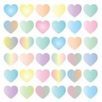 padrão de corações de muitas cores em um fundo branco vetor
