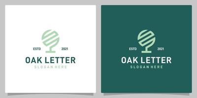 vetor de logotipo de design abstrato de árvore de carvalho vintage com inspiração de logotipo de letra s. vetor premium