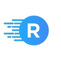 vetor de design de logotipo letra r com modelo de vetor de pontos