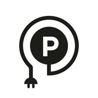 letra p logotipo elétrico vetor