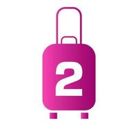 logotipo de viagem da letra 2. avião de férias de mala de viagem com tour de mala e vetor de logotipo da empresa de turismo