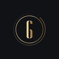 logotipo inicial da letra g com conceito de luxo de cor dourada vetor
