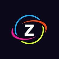 design de logotipo de tecnologia letra z vetor