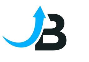modelo de logotipo financeiro letra b com seta de crescimento de marketing vetor