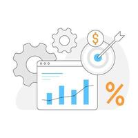 estratégia de crescimento de negócios, ilustração de conceito de desenvolvimento vetor de design plano eps10. elemento gráfico moderno para página inicial, interface do usuário de estado vazio, infográfico, ícone