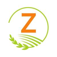 agricultura logotipo letra z conceito vetor