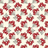 padrão perfeito de flores vermelhas bizarras em estilo doodle vetor