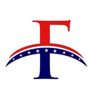 letra inicial f logotipo americano. logotipo americano dos eua vetor