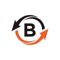 conceito de logotipo financeiro da letra b com símbolo de seta de crescimento financeiro vetor