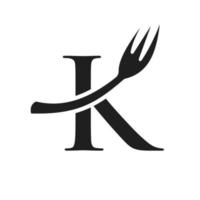 design de sinal de logotipo de restaurante letra k vetor