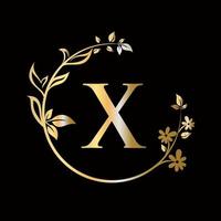 letra x logotipo de flor de beleza decorativo, flor, beleza, modelo de vetor de spa