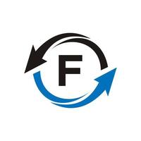 letra f conceito de logotipo financeiro com símbolo de seta de crescimento financeiro vetor