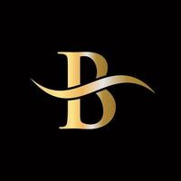 logotipo da letra b símbolo luxuoso dourado design de monograma vetor