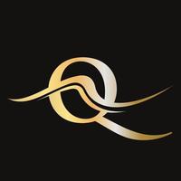 modelo de design de logotipo letra q design elegante e luxuoso vetor