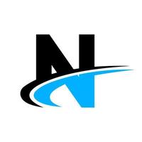 design de logotipo da letra n para negócios de marketing e finanças vetor