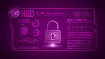 fundo de tela de tecnologia hud moderna com bloqueio vetor