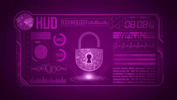 fundo de tela de tecnologia hud moderna com bloqueio vetor