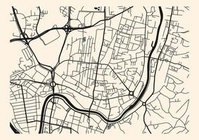 mapa de navegação da cidade de vilnius com rio e ruas vetor