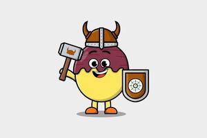personagem de desenho animado fofo batata-doce pirata viking vetor