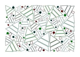 padrão de árvores e brinquedos de natal. isolado no fundo branco. cores verde e marrom. feliz Ano Novo. celebração. cartão, banner, post. vetor
