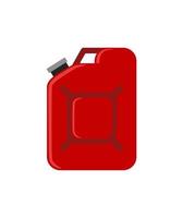vasilha vermelha para gasolina ou combustível isolado no fundo branco. vetor