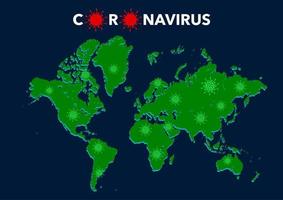 design de fundo de surto de propagação global de coronavírus. mapa mundial. parar omicron. vetor