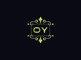 tipografia oy logotipo de luxo, ícone colorido do logotipo da carta oy vetor