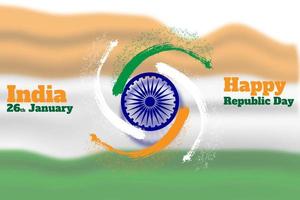 75 anos feliz dia da independência da Índia design de modelo de vetor feliz dia da independência da Índia. 3d ashoka chakra com bandeira indiana 26 de janeiro, celebração do dia da república da índia