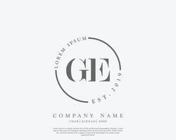 inicial ge logotipo feminino monograma de beleza e design de logotipo elegante, logotipo de caligrafia de assinatura inicial, casamento, moda, floral e botânico com modelo criativo vetor