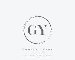 monograma de beleza de logotipo feminino gy inicial e design de logotipo elegante, logotipo de caligrafia de assinatura inicial, casamento, moda, floral e botânico com modelo criativo vetor