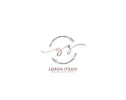 logotipo feminino inicial gz monograma de beleza e design de logotipo elegante, logotipo manuscrito da assinatura inicial, casamento, moda, floral e botânico com modelo criativo vetor